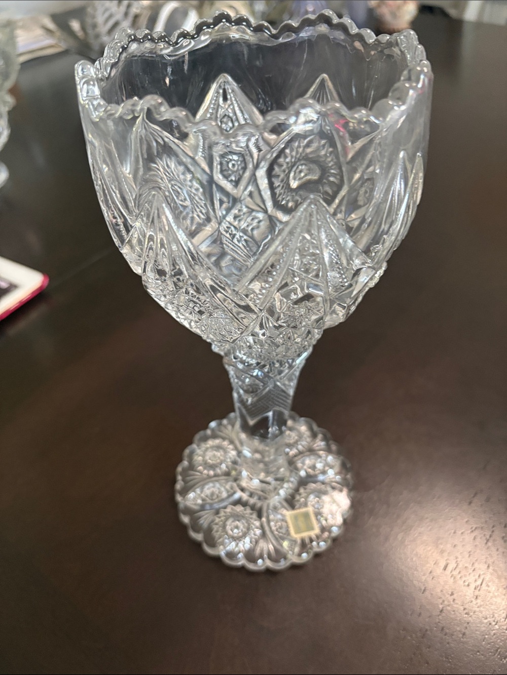 Cut Crystal Goblet - Clear Vintage Style Stemware